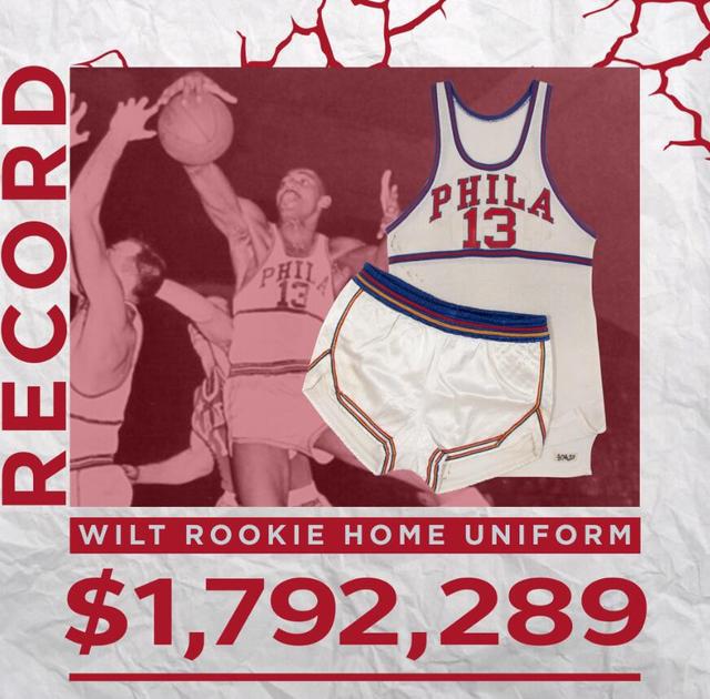 张伯伦新秀赛季主场球衣成功拍卖，成交价格破NBA复古球衣历史纪录