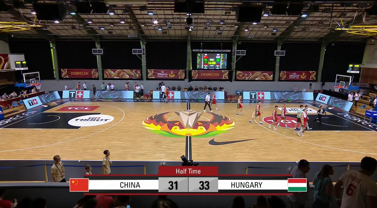U19中国男篮7-0开局 半场最终2分落后匈牙利男篮