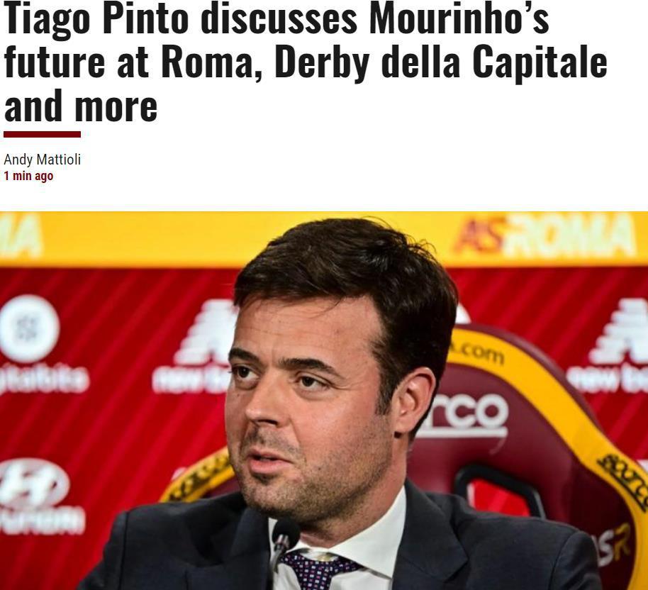平托：罗马是穆里尼奥很久以来待得最开心的俱乐部 谈续约还早呢