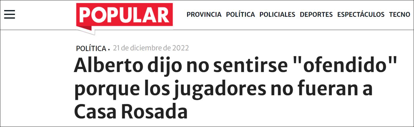 “不想把足球与政治混为一谈”，阿根廷队未去玫瑰宫，总统费尔南德斯回应(1)