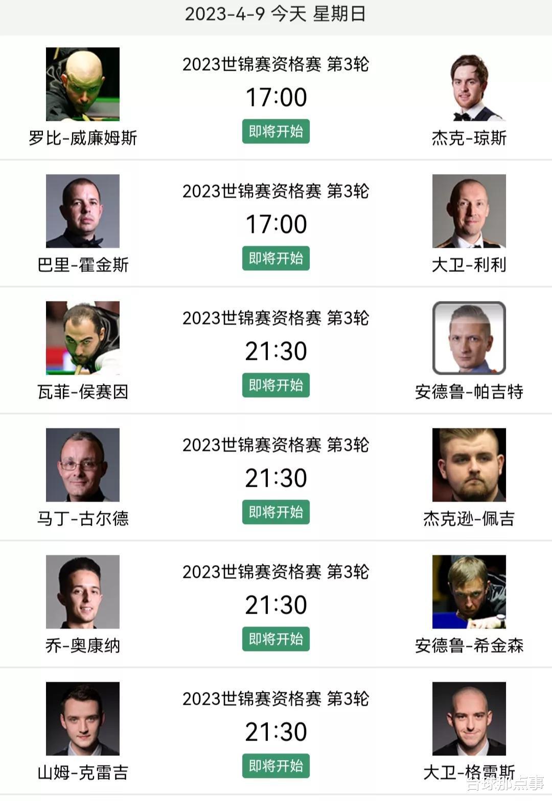 张安达曹宇鹏晋级审判轮，8日赛果和今日比赛时间安排(6)