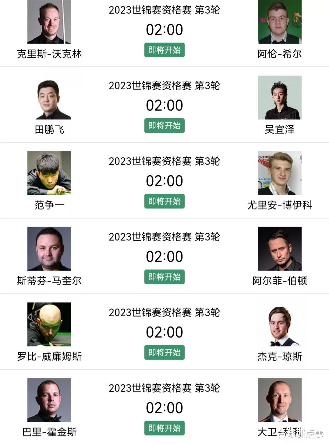 张安达曹宇鹏晋级审判轮，8日赛果和今日比赛时间安排(8)