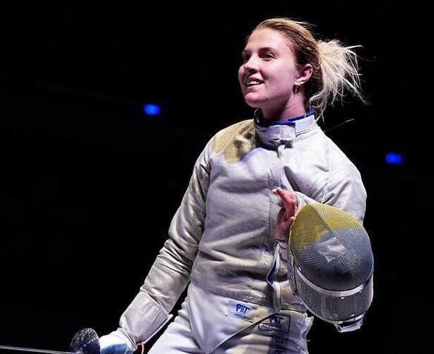 在意大利米兰举行的世界击剑锦标赛上，乌克兰选手奥莉加·哈尔兰在战胜以中立身份参赛