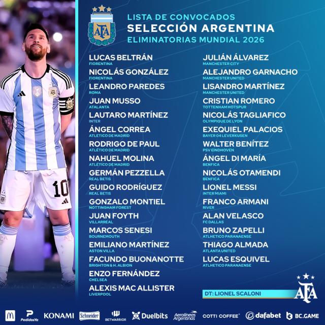 阿根廷队公布新一期大名单