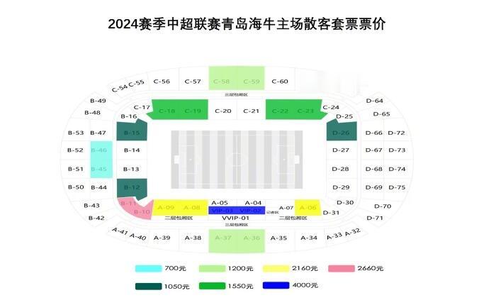 青岛海牛2024赛季主场年票方案：700元至4000元，今天14点起售(1)