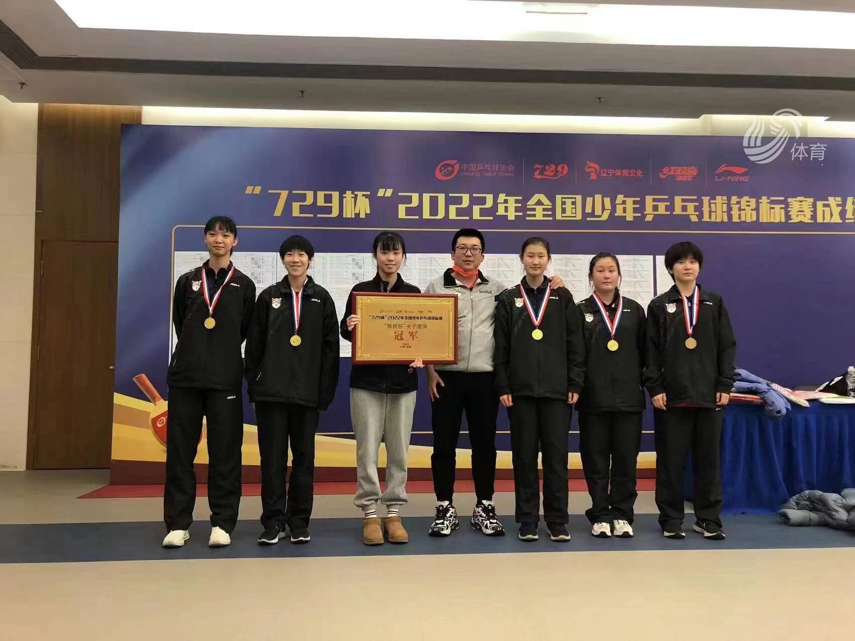 鲁能乒乓球俱乐部青训再创佳绩 勇夺全国少年乒乓球锦标赛女团冠军(2)