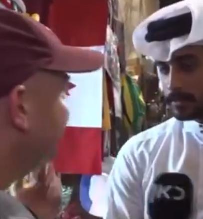 以色列记者在卡塔尔街头采访球迷，对方一听其身份转身就走