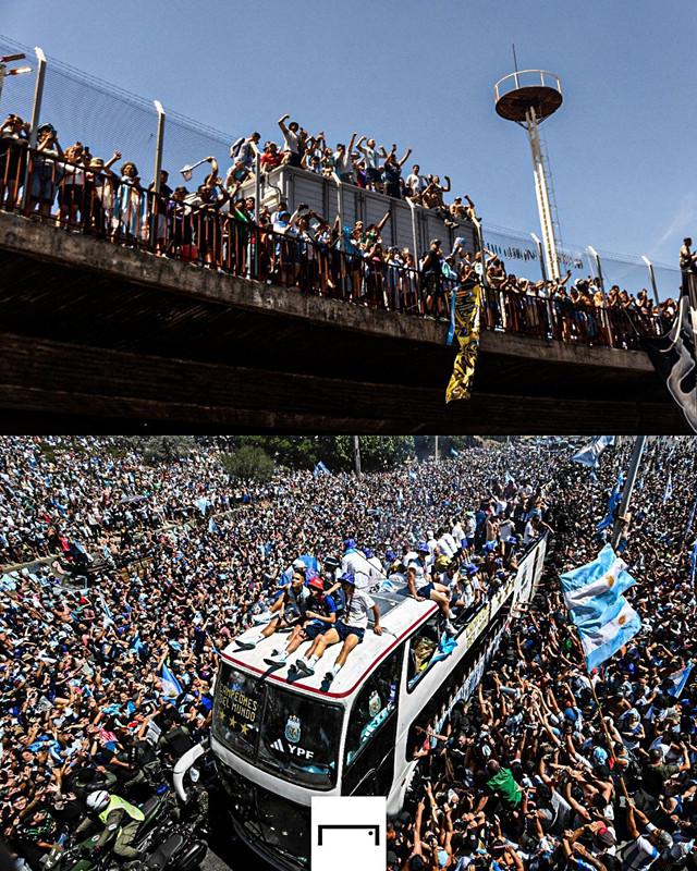 太勇了！阿根廷冠军游行，有人爬向67.5米高处，这真是拿命在庆祝(5)