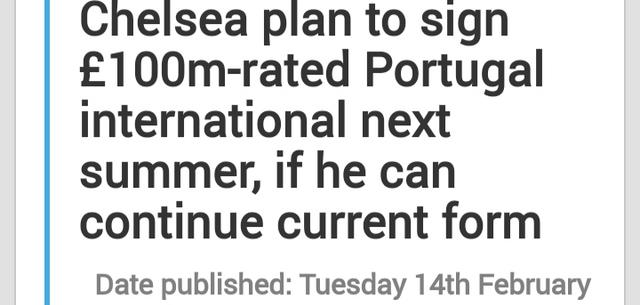 真土豪！切尔西刚砸1.9亿英镑引援，又欲花1亿英镑签葡萄牙国脚(1)