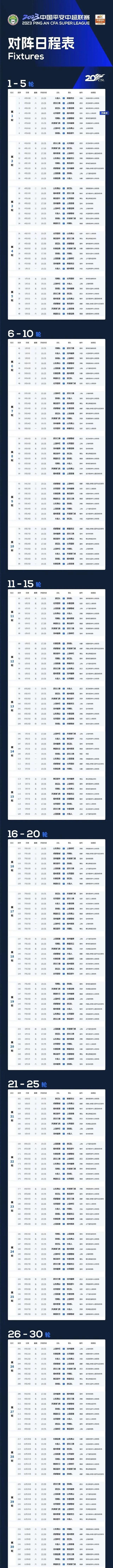 2023赛季中超赛程公布，上海两队首轮恶战强敌！(2)