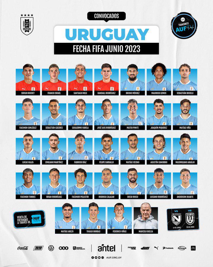 新一代！乌拉圭名单：多名小将入选，苏亚雷斯、卡瓦尼无缘(1)