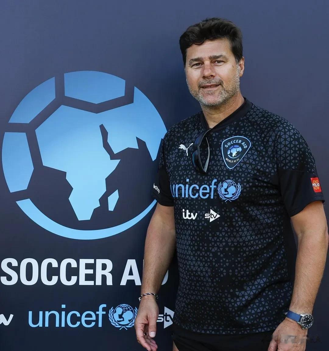 图评丨波切蒂诺出席世界明星队的Soccer Aid慈善赛的活动图集！这名主帅在7