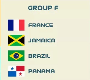 女足世界杯#F组：法国 牙买加 巴西 巴拿马