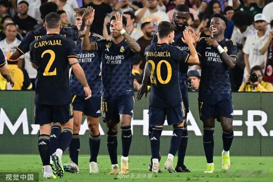 [足球友谊赛]皇家马德里3-2逆转AC米兰 维尼修斯绝杀;利物浦4-4菲尔特 努(6)