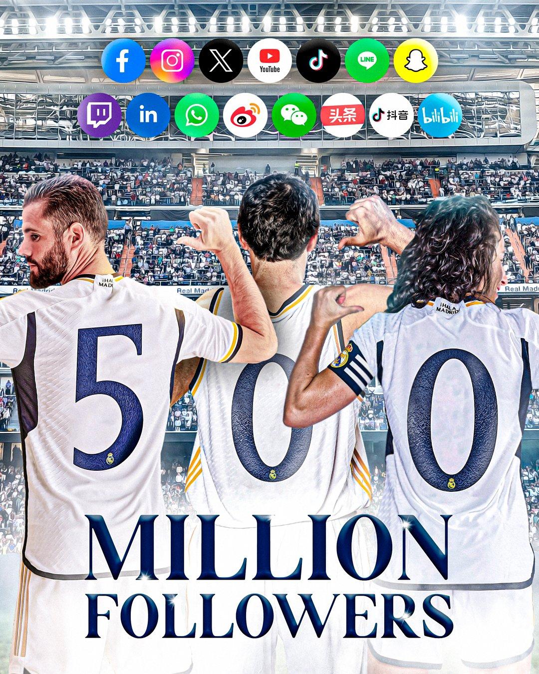 豪门影响力！皇马社媒粉丝总计达5亿，第一达此成就的体育俱乐部