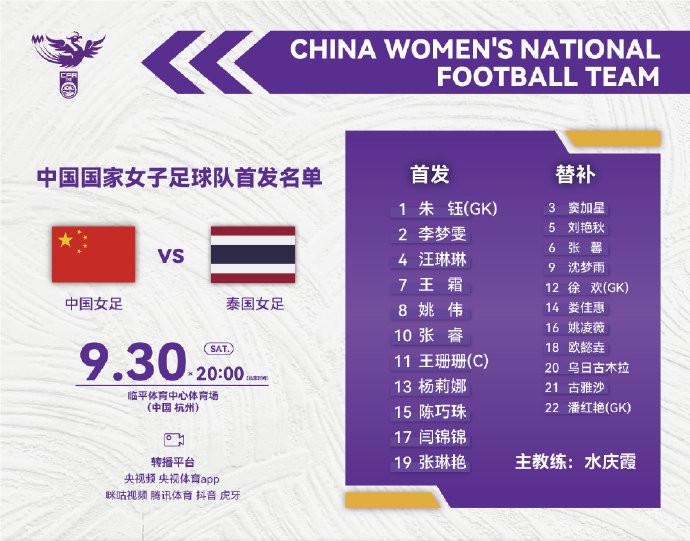 梦幻开局！王珊珊3分钟闪电破门，中国女足亚运会1-0泰国女足！
