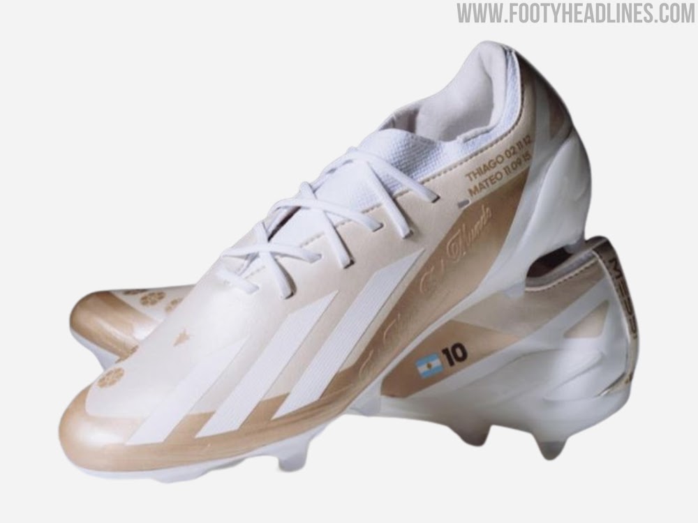 阿迪达斯将为梅西设计8金球纪念战靴：白金配色，标志性图案点缀(3)