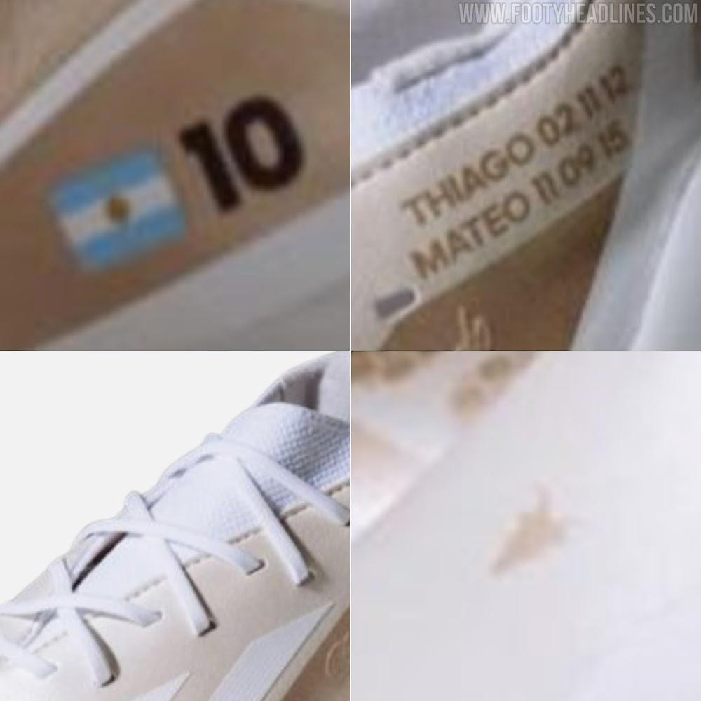 阿迪达斯将为梅西设计8金球纪念战靴：白金配色，标志性图案点缀(4)