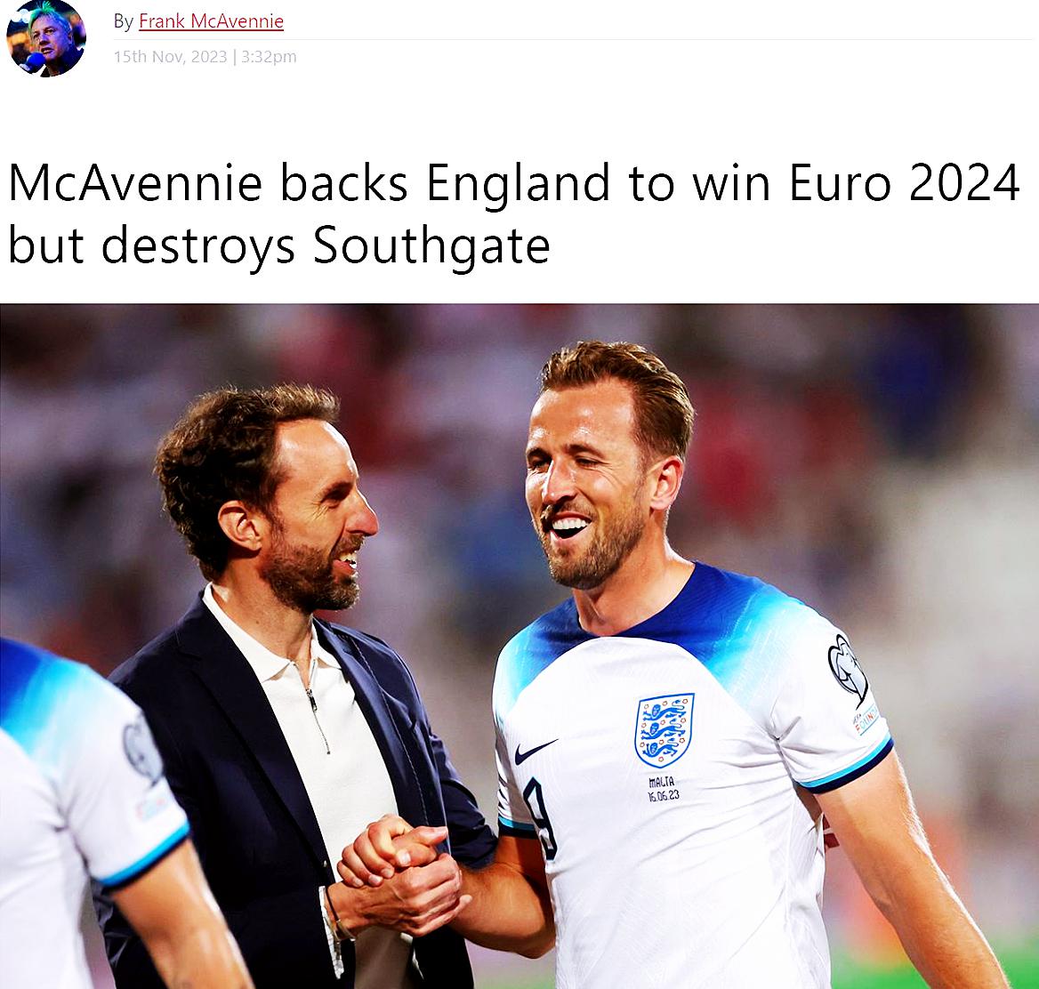 英媒：如果索斯盖特不拖后腿 英格兰可以赢下2024欧洲杯的冠军