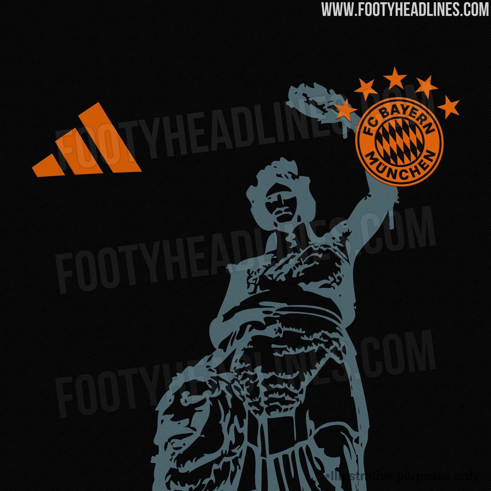 拜仁下赛季客场球衣信息：黑+橙，灵感源于巴伐利亚州守护神雕像(2)