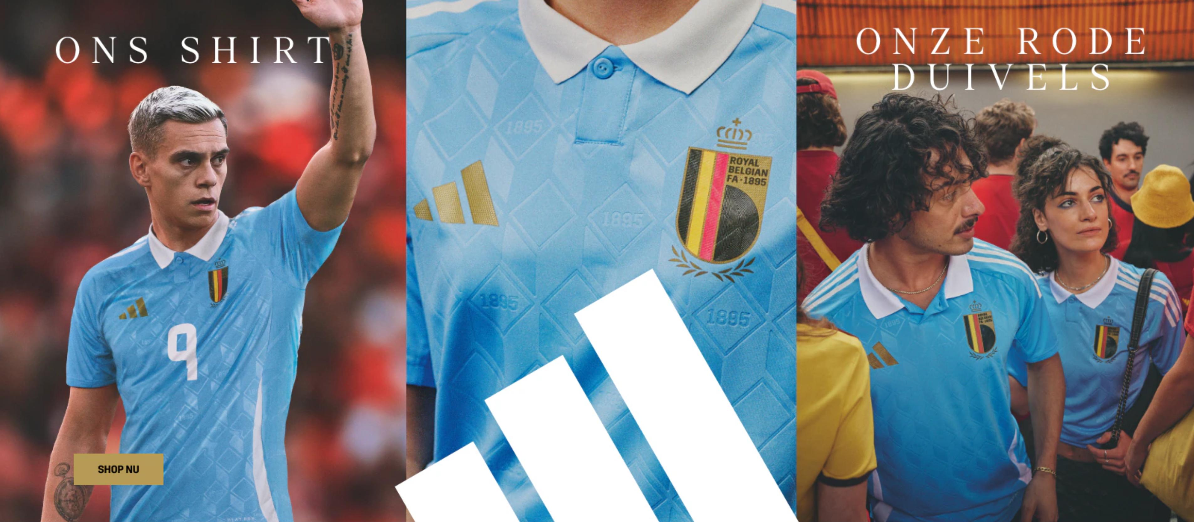 卢卡库&丁丁狂喜比利时欧洲杯球衣：主场暗红色 客场天蓝色(2)